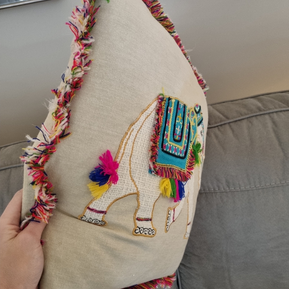 Boho Patchwork Elephant Cushion Pillow Decor Fabric Colours - Picture 5 of 6